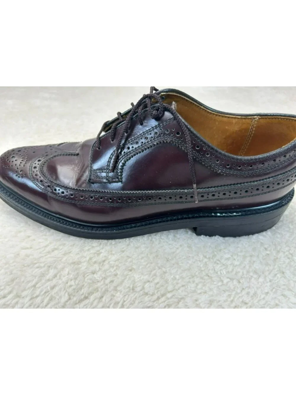 Dexter Mens Wingtip Oxford Dress Shoes Burgundy Leather Size 9.5C